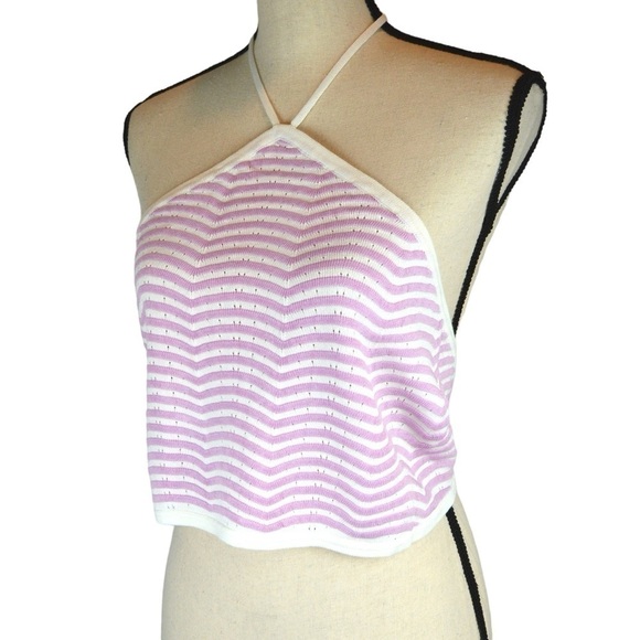 NWT Runaway Cedric Chief ZigZag Knit High Neck Halter Top, Size XL - Picture 1 of 11